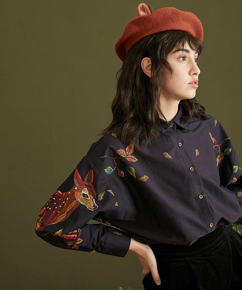 Deer Print Blouse